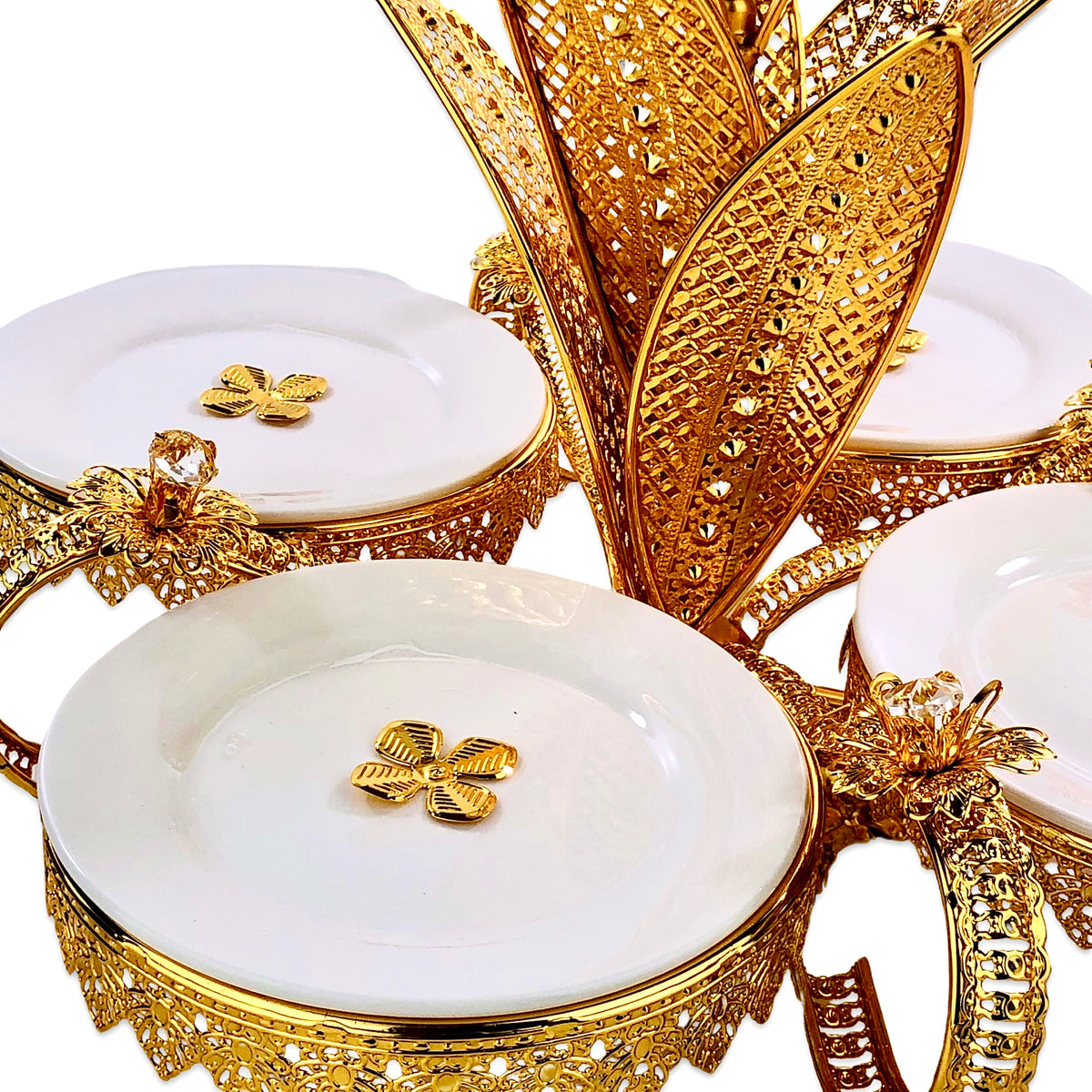 Morrocen Dessert Stand With Plates (4 Portion)