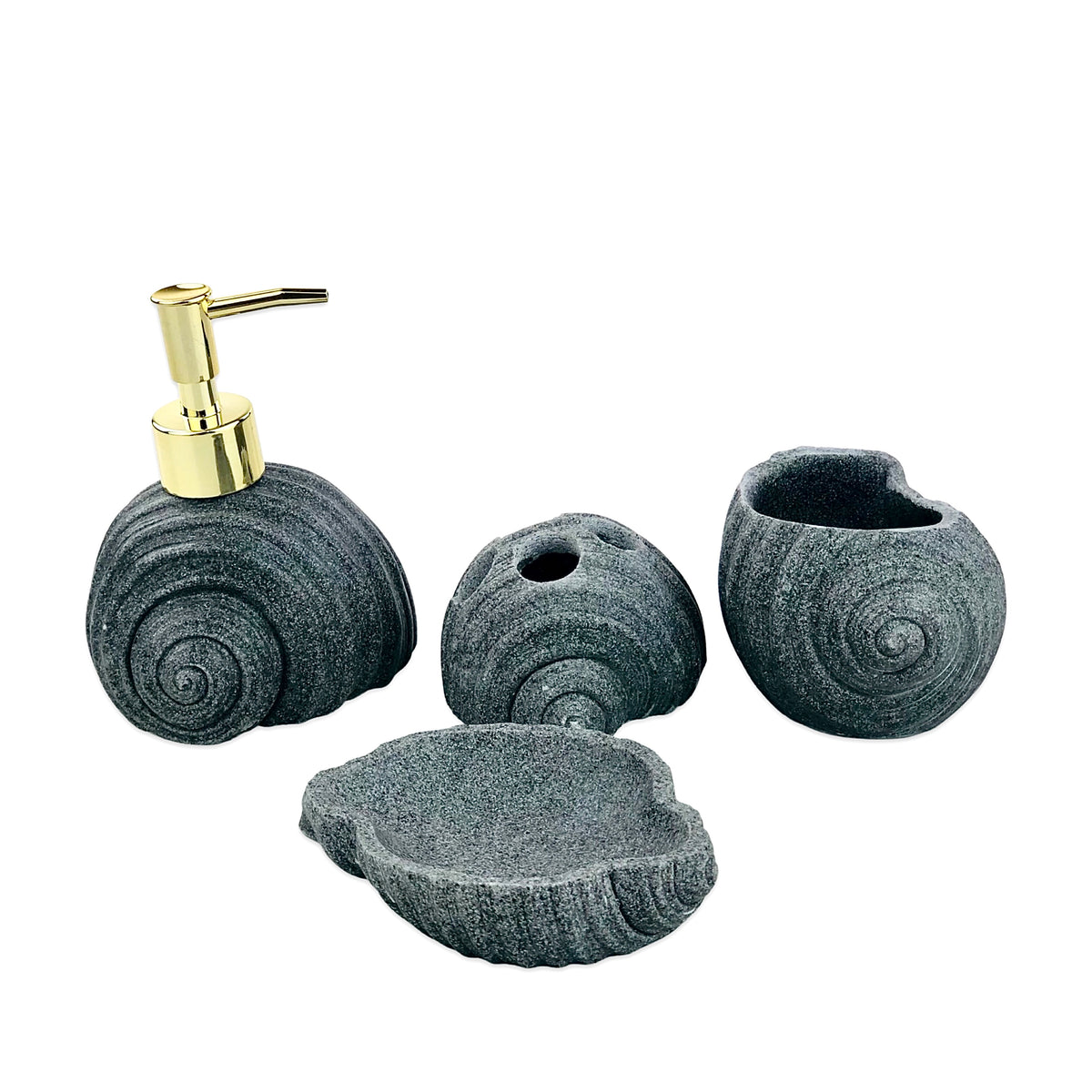 Sea-Shell Bathroom Set (Gray)