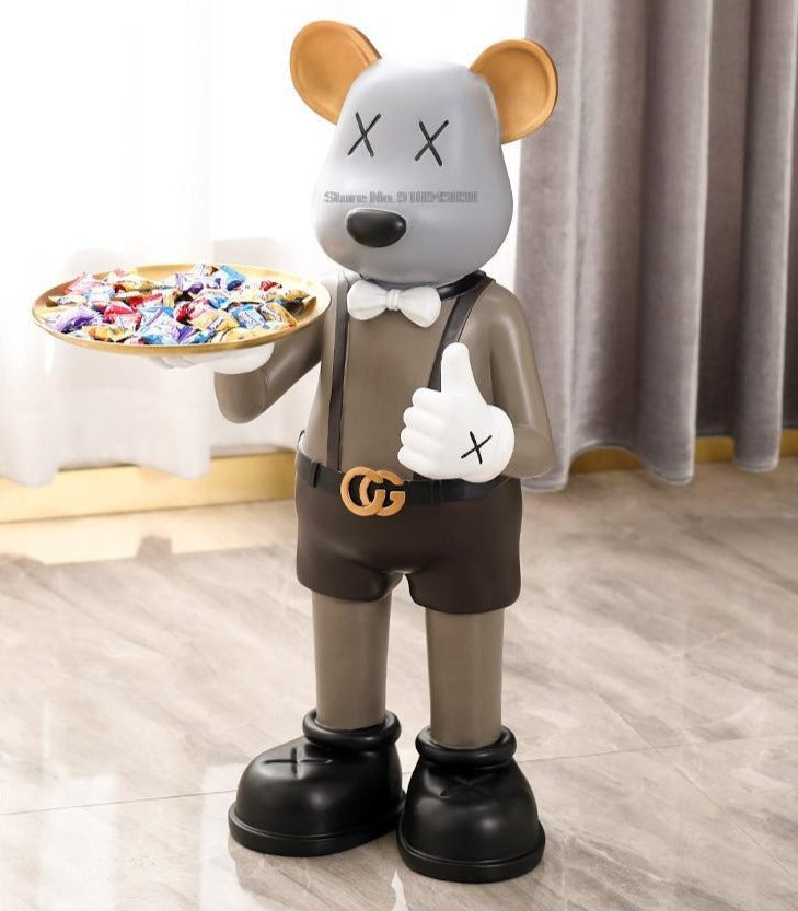 Brown Handmade Bearbrick Inspired Decor