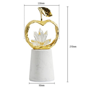 Modern Apple Crystal & Brass Ornament