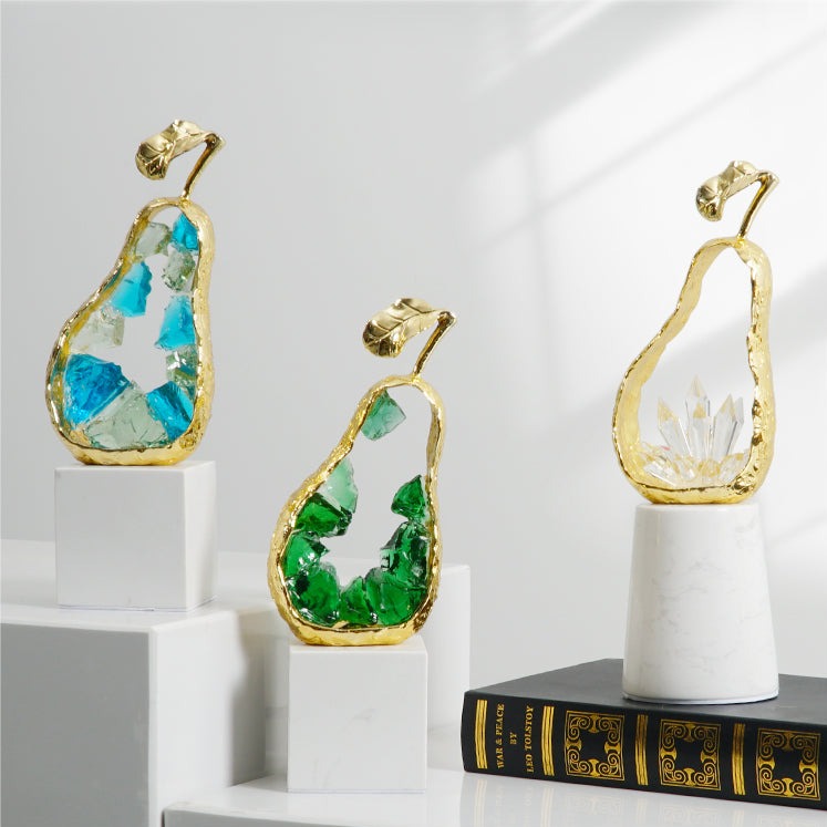 Modern Pine-Apple Crystal & Brass Ornament