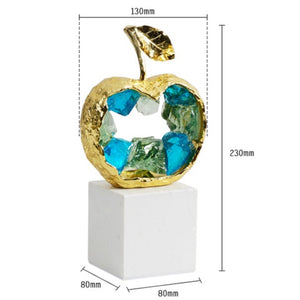 Modern Apple Crystal & Brass Ornament