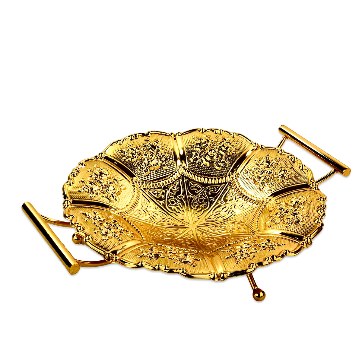 Flower Hammered Engraved Tray