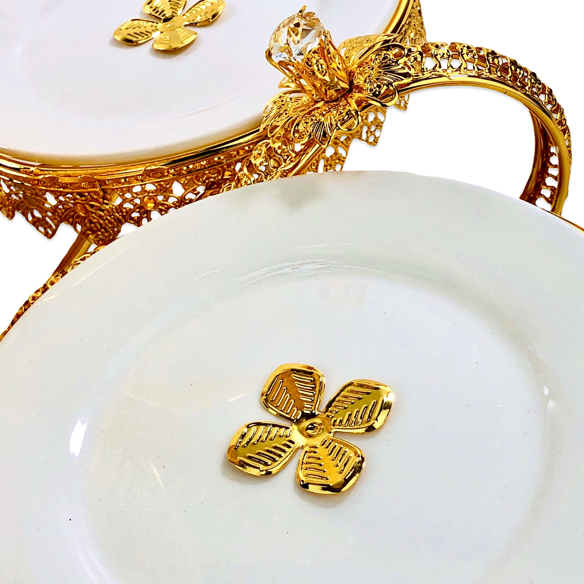 Morrocen Dessert Stand With Plates (4 Portion)