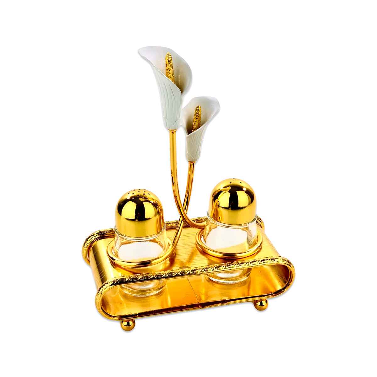 Golden Flower Salt & Pepper Set