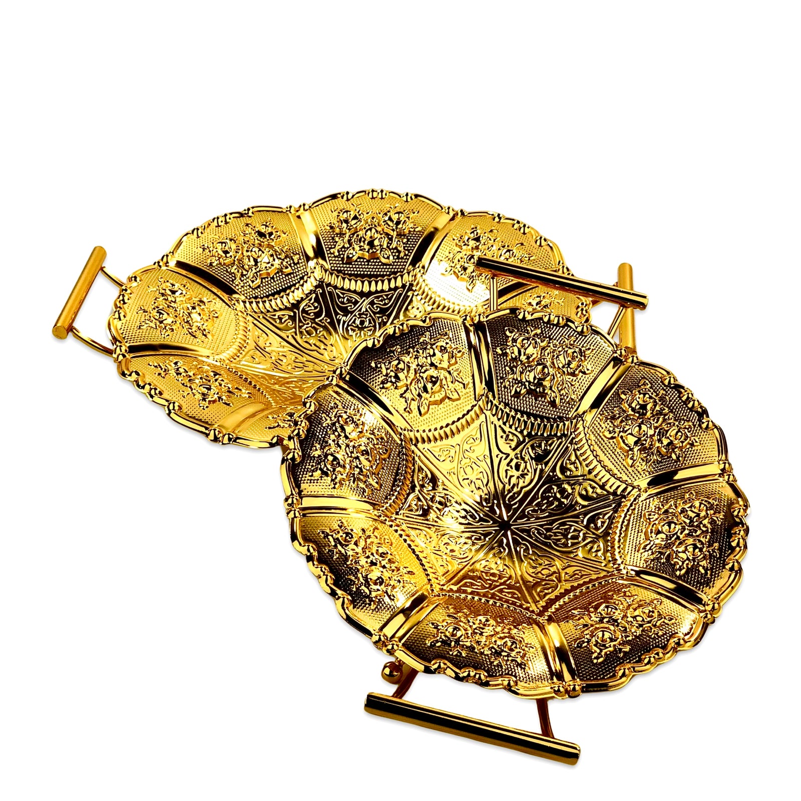 Flower Hammered Engraved Tray