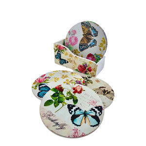 Butterfly Design Tea Coasters