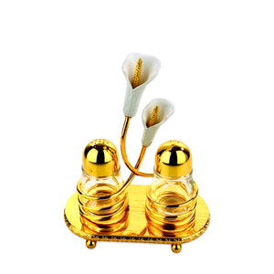 Golden Spiral Flower Salt & Pepper Set