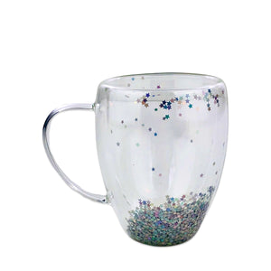 Dual Glass with Sparkling Stars Mug