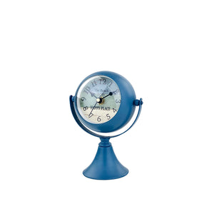 Retro Blue Metal Table Clock