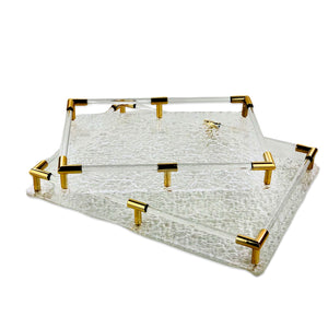 Crackle Design Trays (Set of 2)