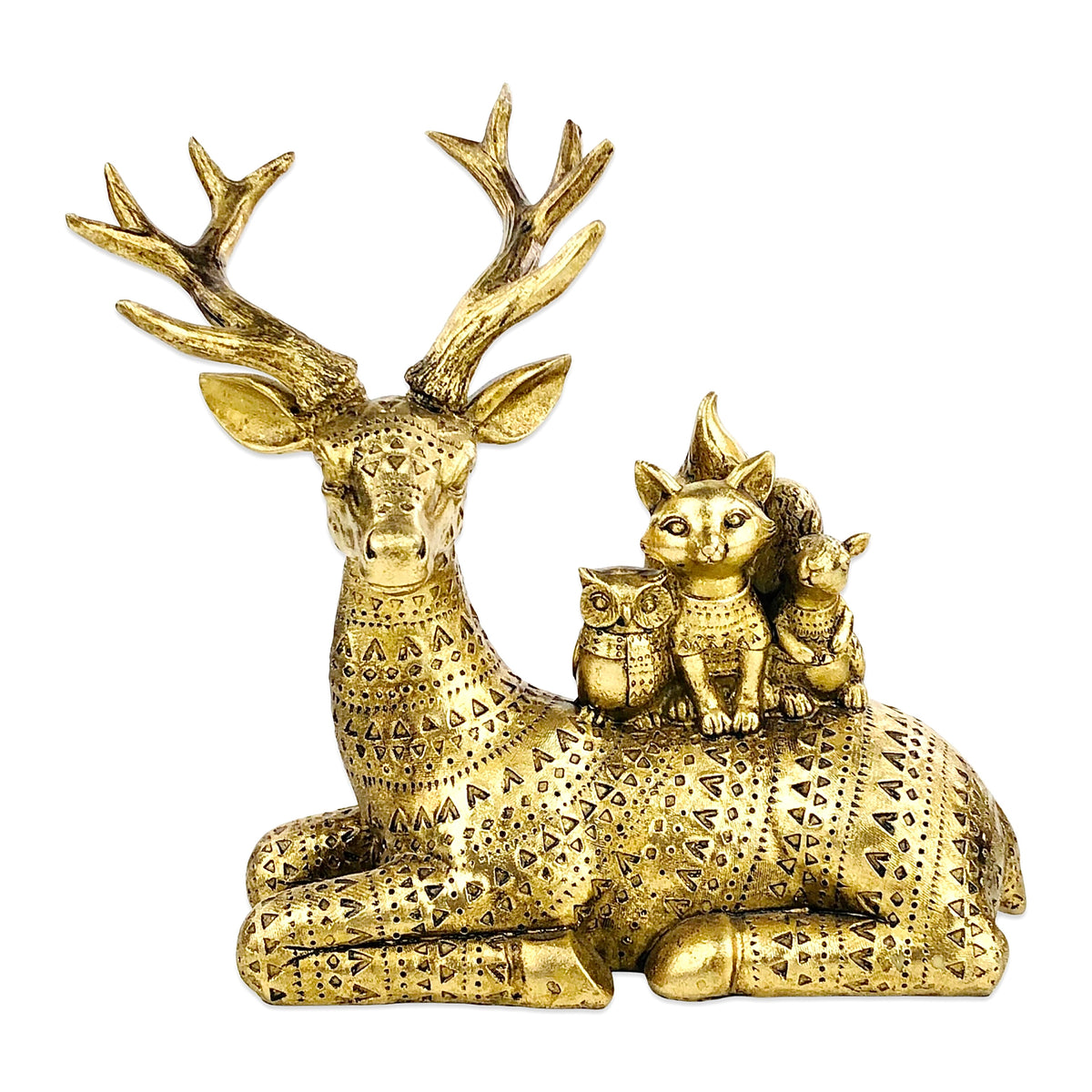 Egyptians Deer with (Cat, Owl, Squirrel)  Sculpture