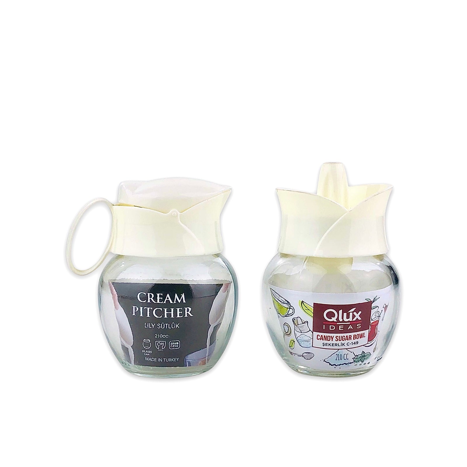 Qlux Cream Pitcher & Sugar Bowl Jar