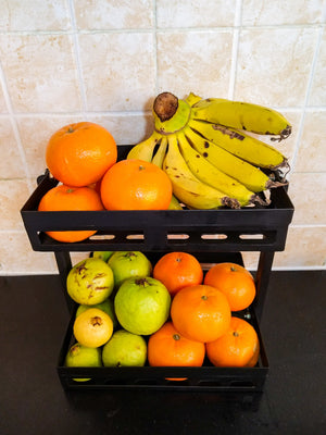 Metallic Black Fruit Basket