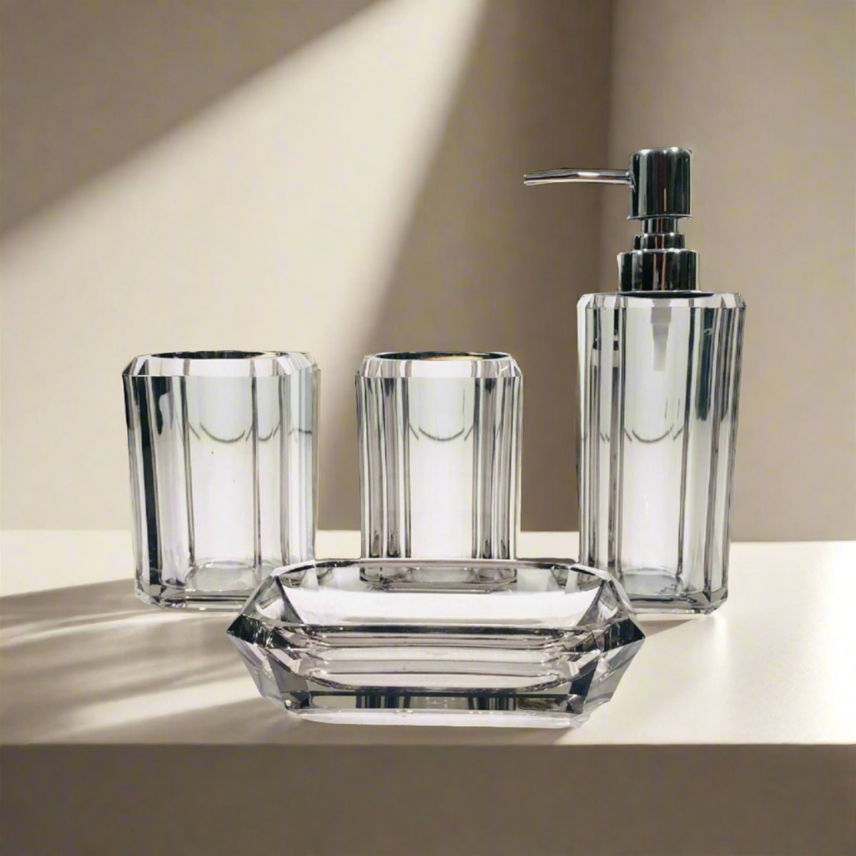 Transparent Black Bath Set