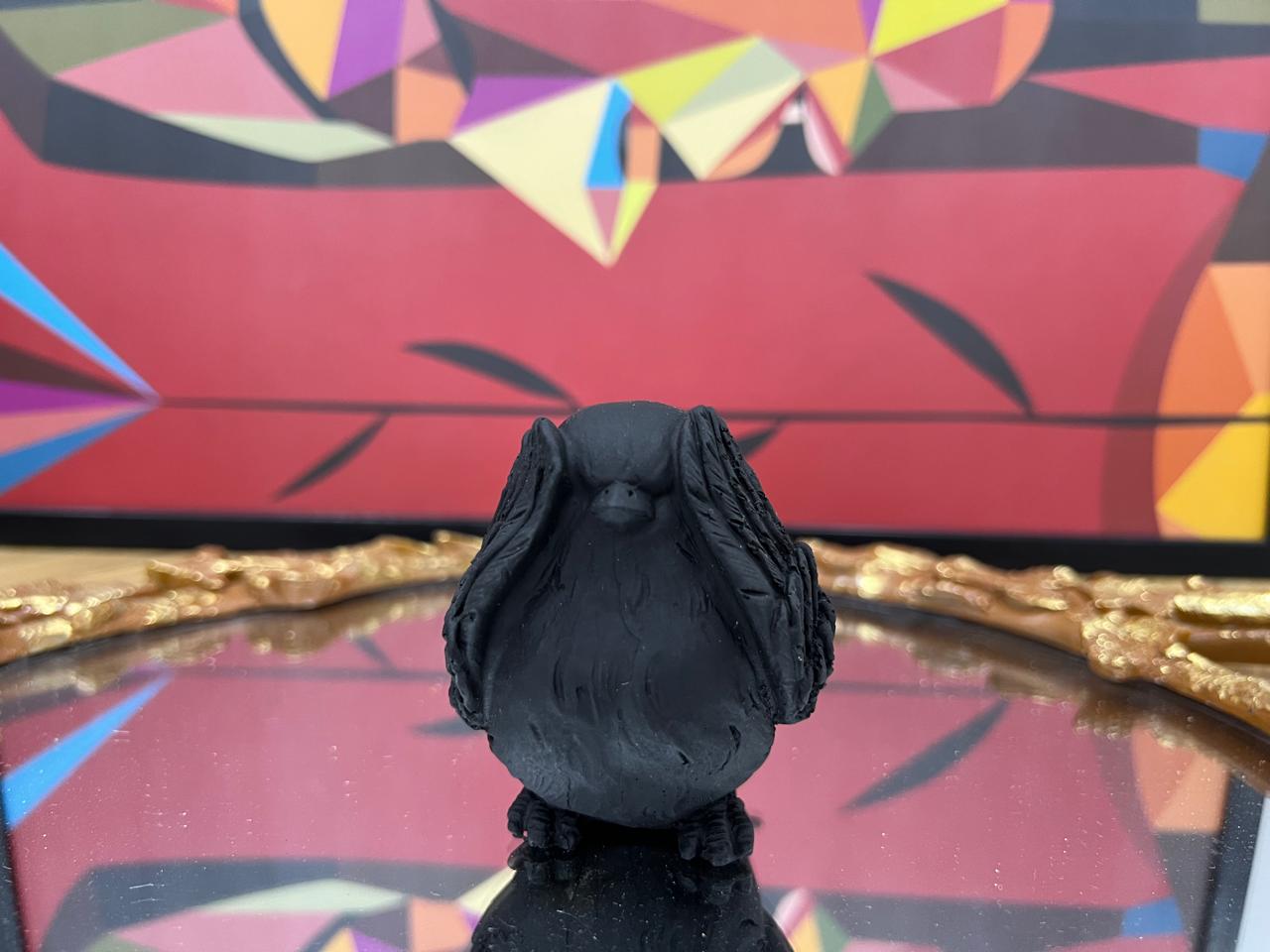 Don't Listen Sparrow Black Statue