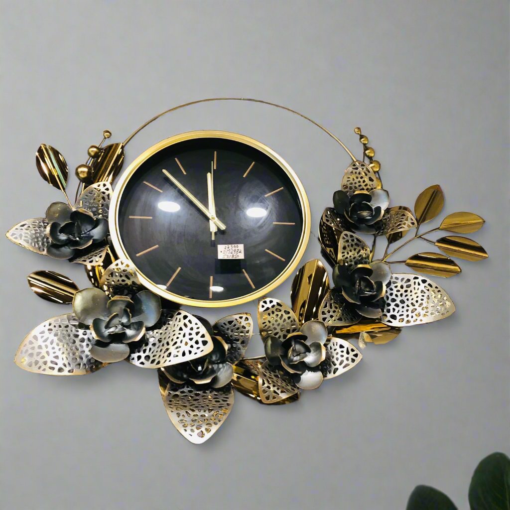 Clock Frame Design Name Metallic Frame Design Wall Clock - Homsstore