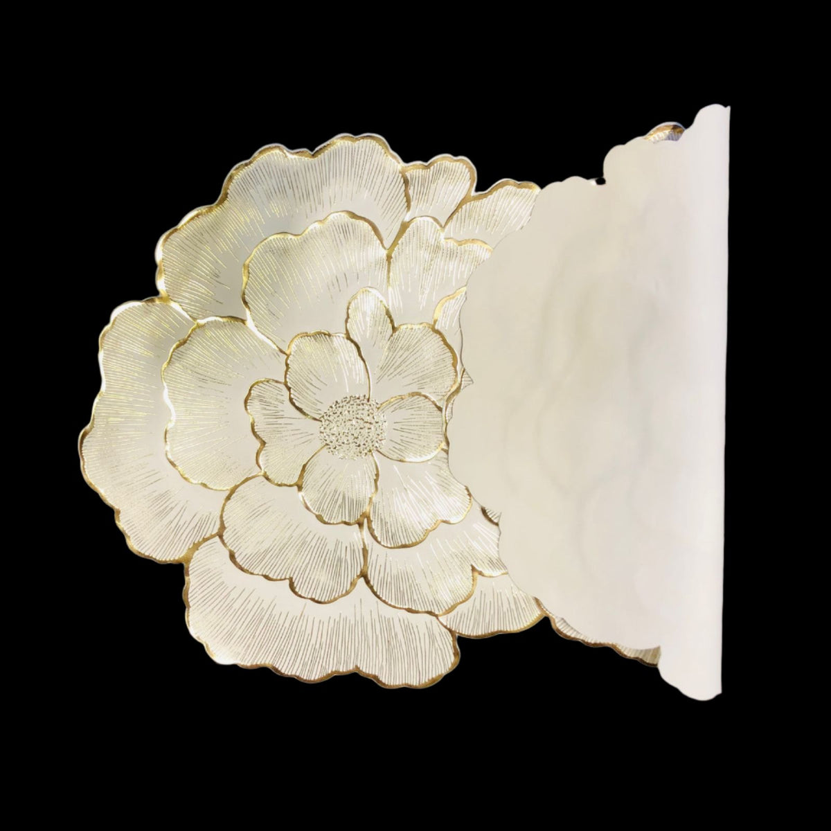 White & Gold Round Placemats (Set of 2)