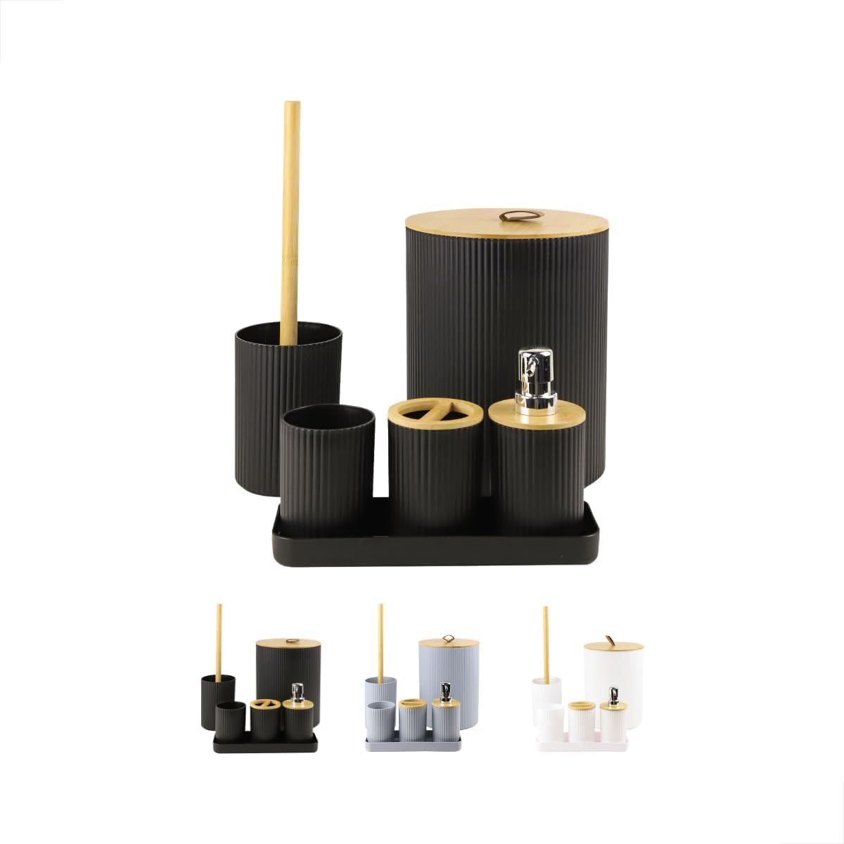 Matt Black 6 pcs Bathroom Set