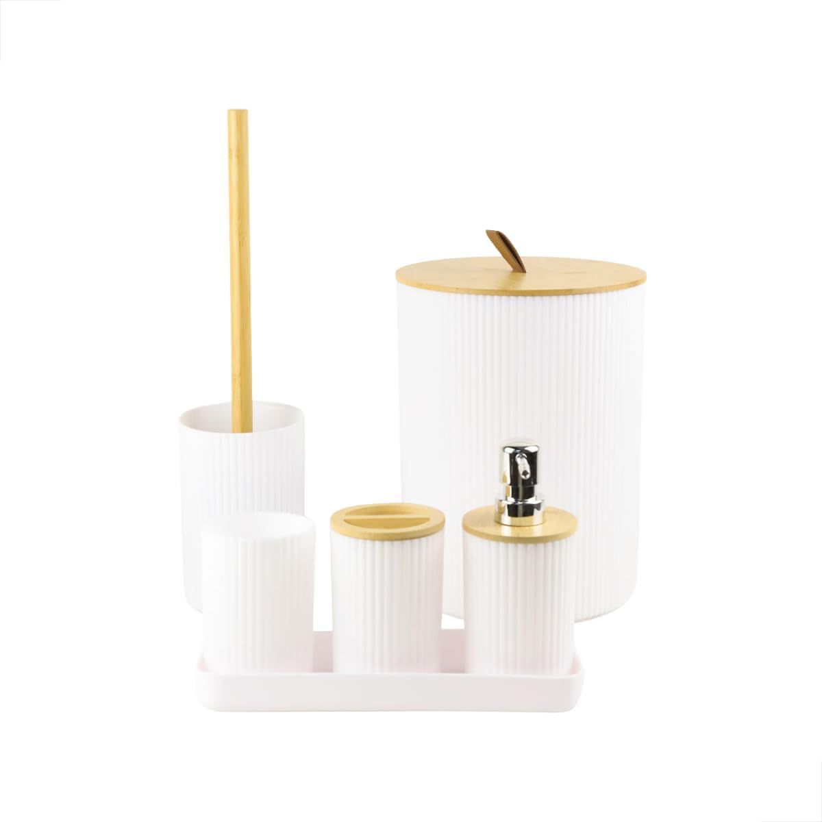 Premium White 6 pcs Bathroom Set