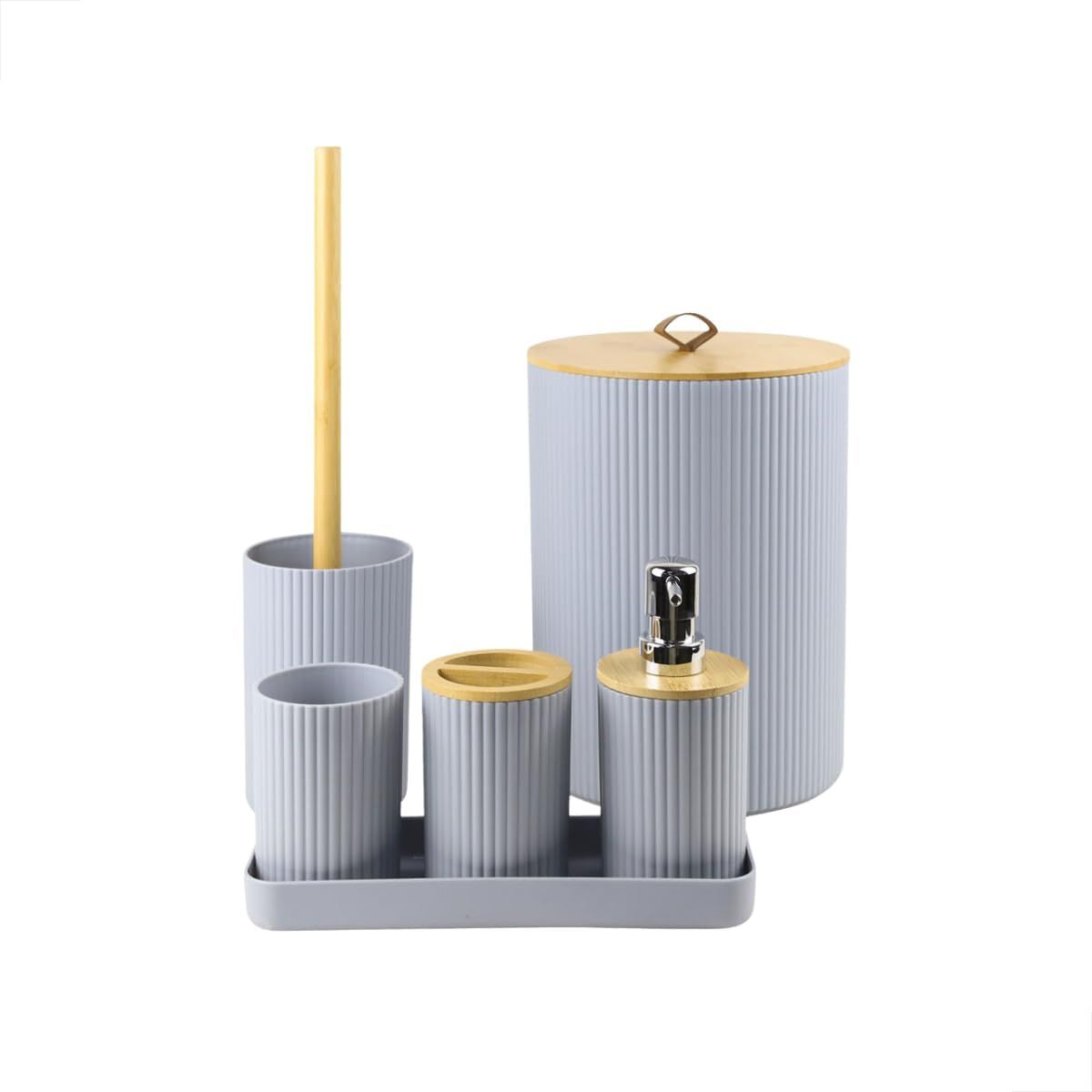Lux Lite Gray 6 pcs Bathroom Set