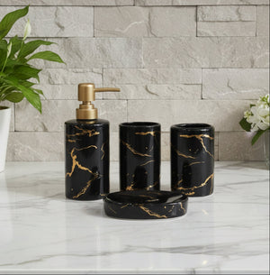 Black Luxe Marble Bath Set