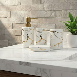 White Luxe Marble Bath Set