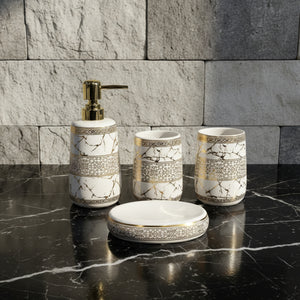 Versailles White & Gold Marble Bath Set
