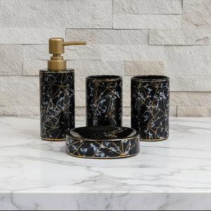Midnight Vein Black & Gold Bath Set