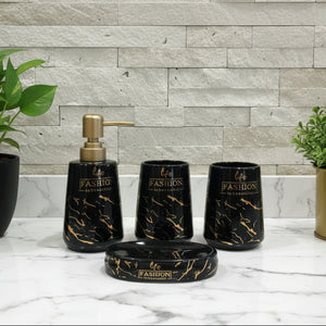 Fashion Luxe Black & Gold Bath Set