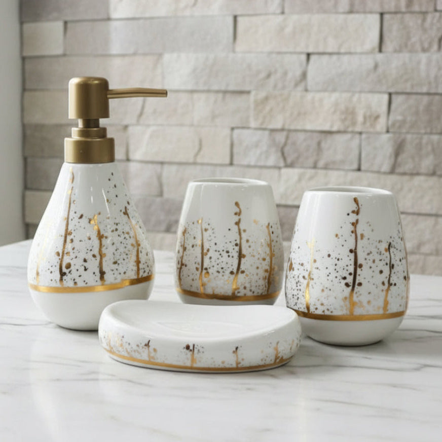 Pearl Esseence White & Gold Bath Set
