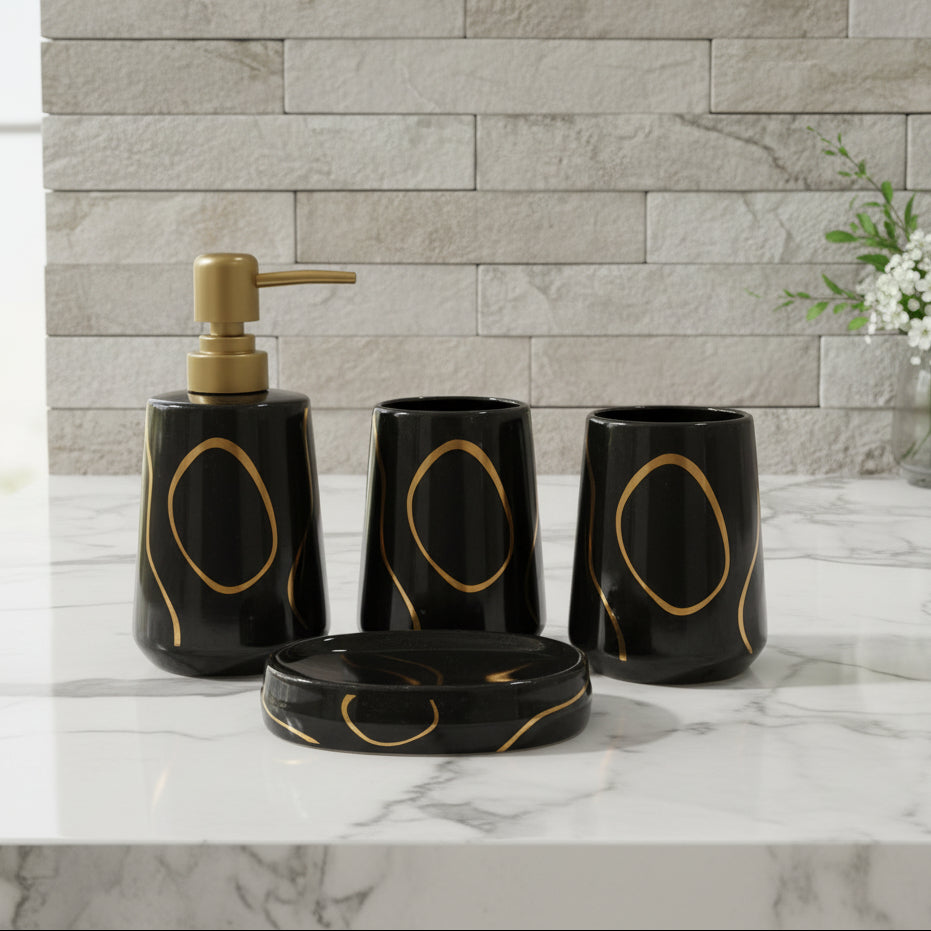 Noir Contour Black & Gold Bath set