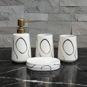 Noir Contour White & Gold Bath set