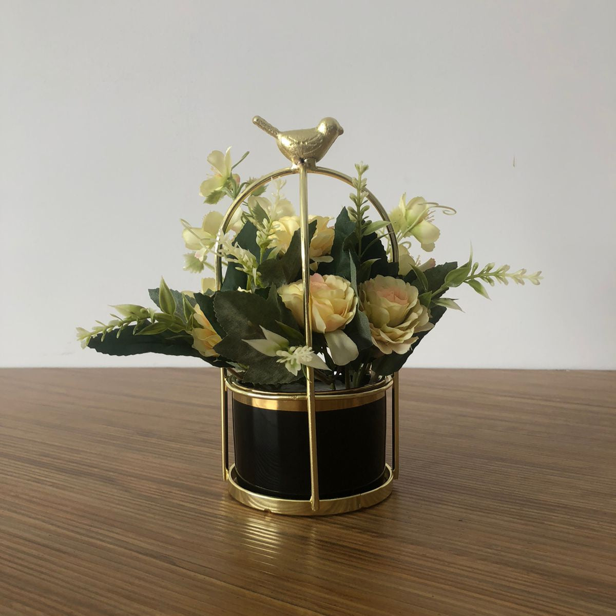 Golden Nest Bloom With Black Pot