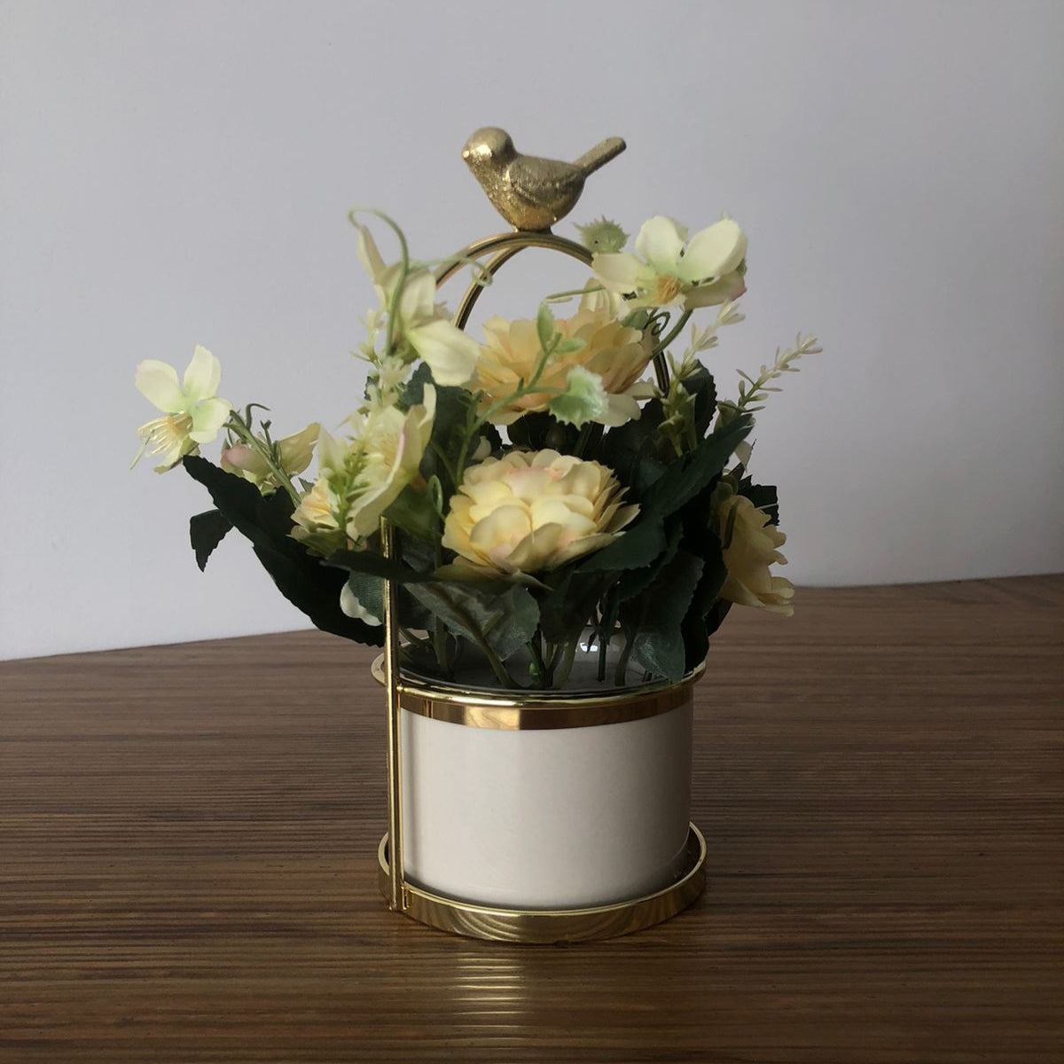 Golden Nest Bloom With White Pot