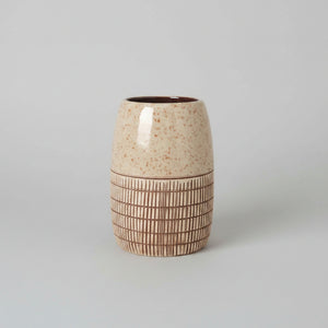 Light Brownish Textured Lines &Spots Design Bath Set (3 Pcs)