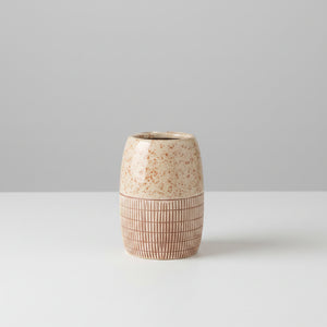 Light Brownish Textured Lines &Spots Design Bath Set (3 Pcs)
