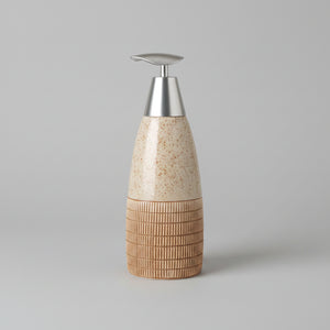 Light Brownish Textured Lines &Spots Design Bath Set (3 Pcs)