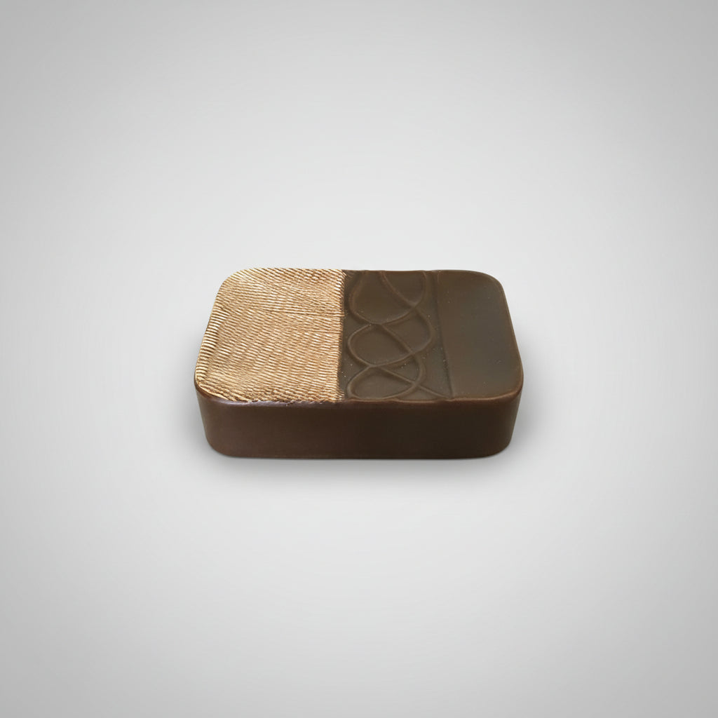 Embossed Wave Lines Bathroom Set (Brown)(3 Pcs)