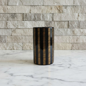 Verona Black & Gold Striped Bath Set