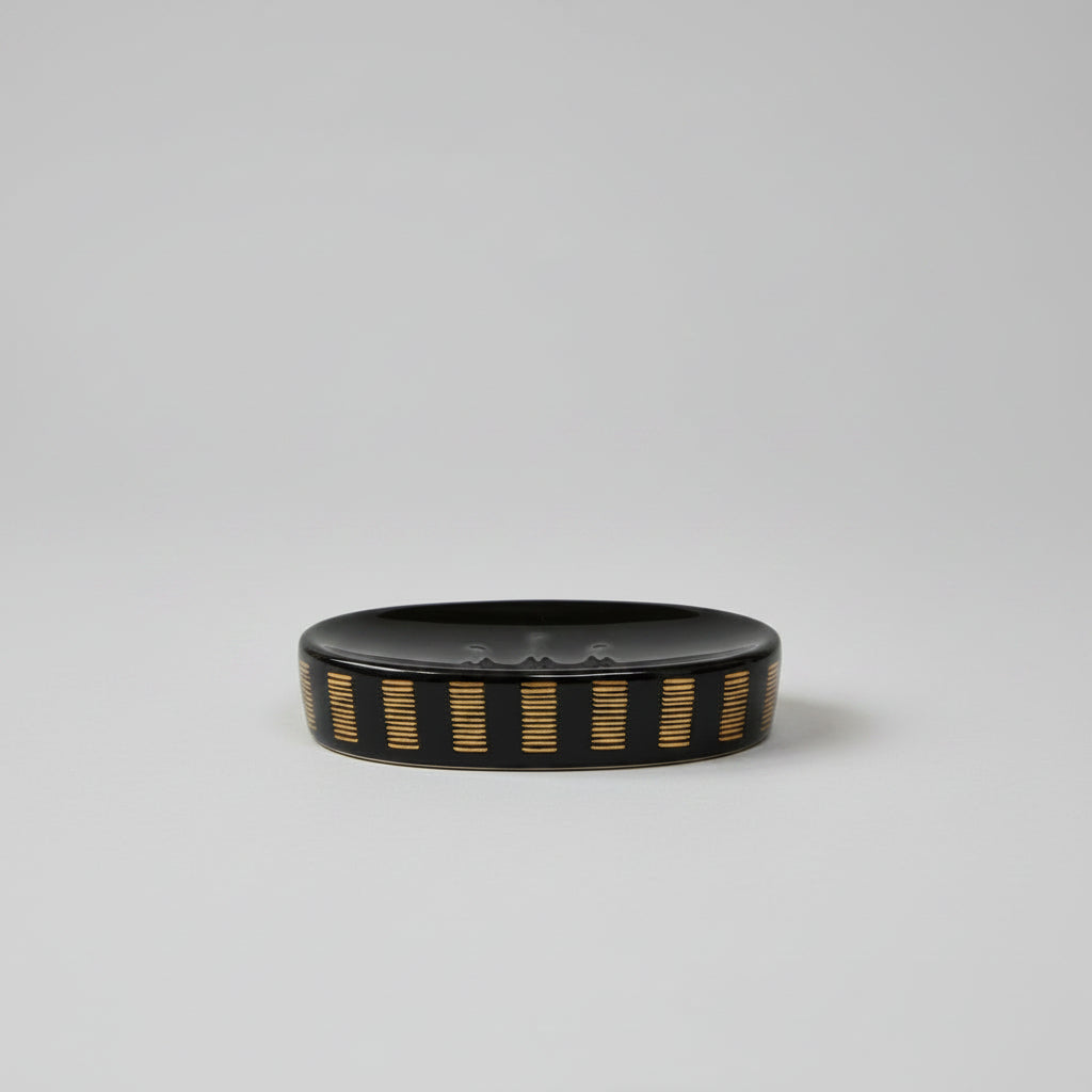 Verona Black & Gold Striped Bath Set