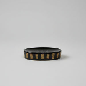 Verona Black & Gold Striped Bath Set