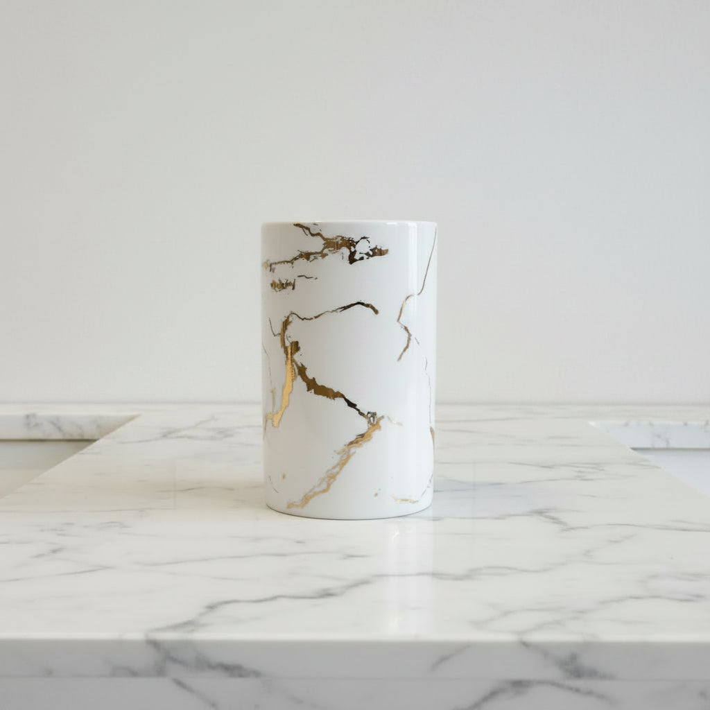 White Luxe Marble Bath Set