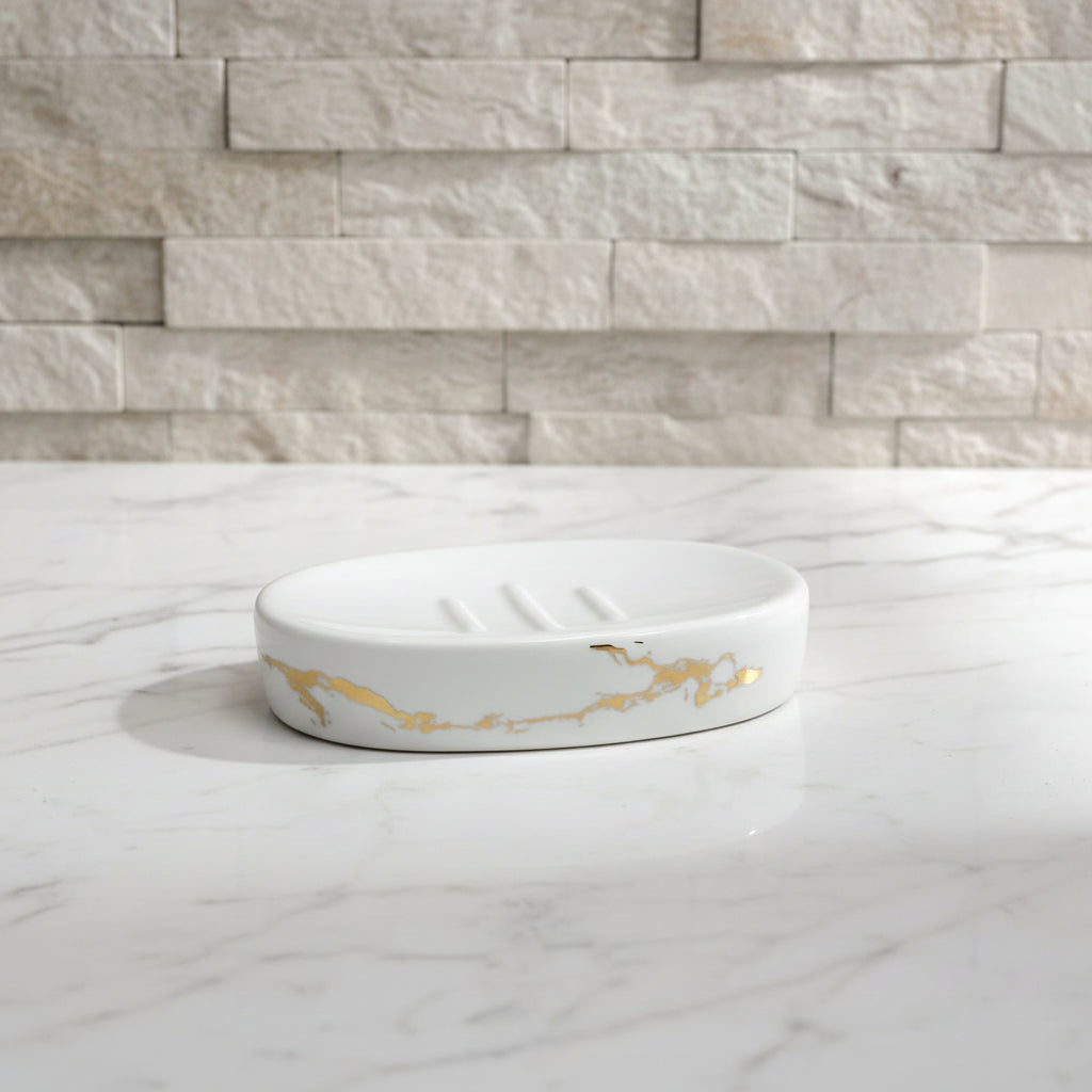White Luxe Marble Bath Set