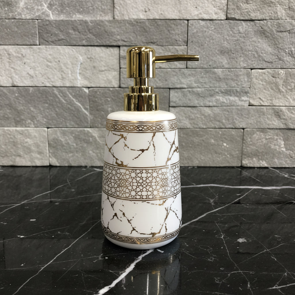 Versailles White & Gold Marble Bath Set