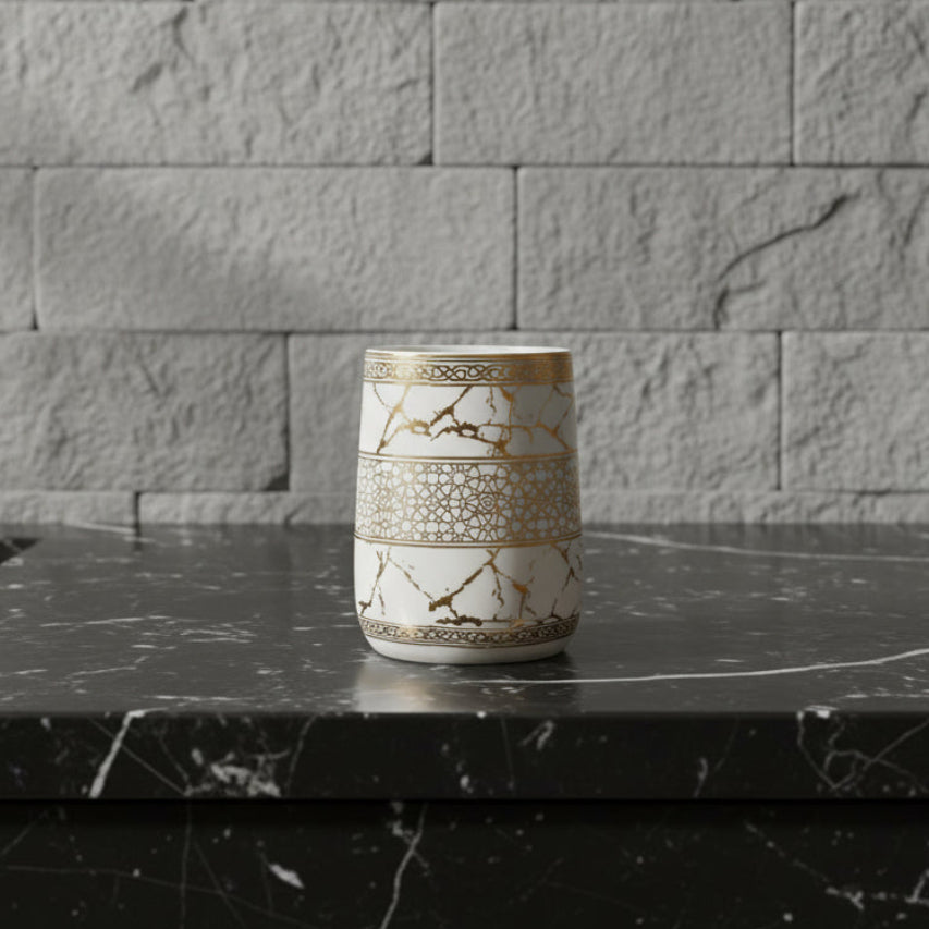 Versailles White & Gold Marble Bath Set