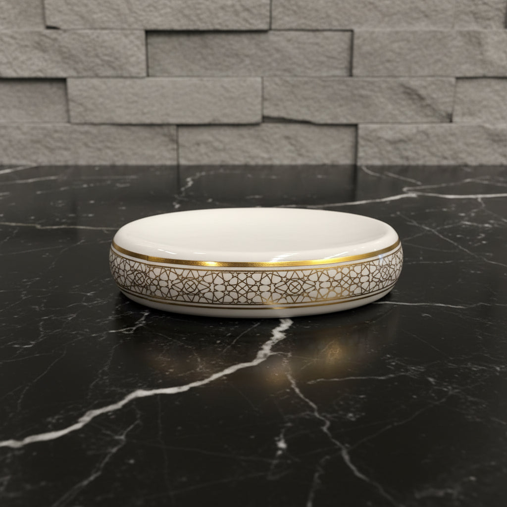 Versailles White & Gold Marble Bath Set