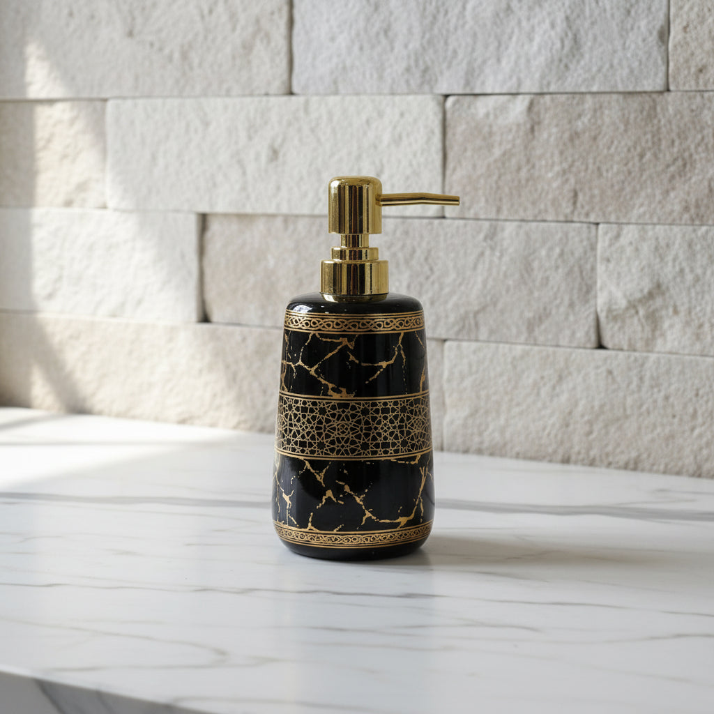 Versailles Black & Gold Marble Bath Set