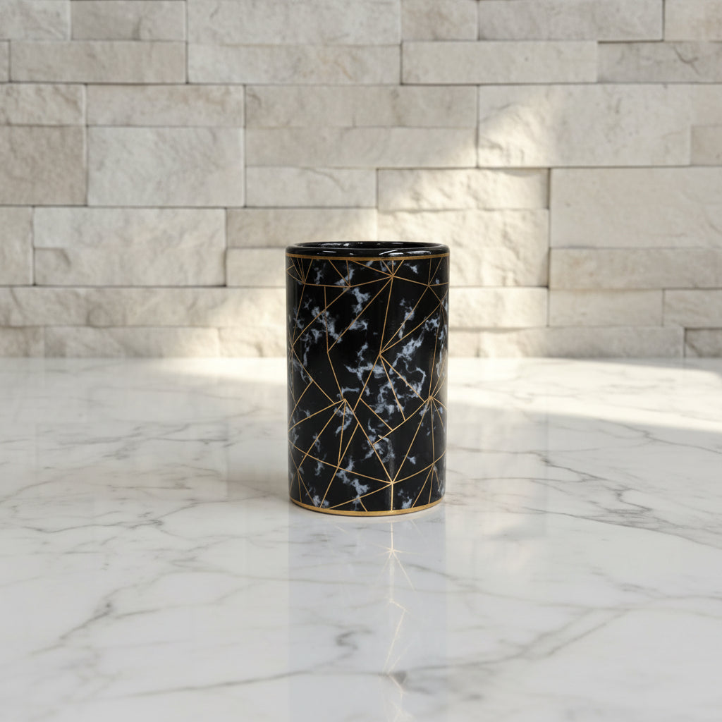 Midnight Vein Black & Gold Bath Set