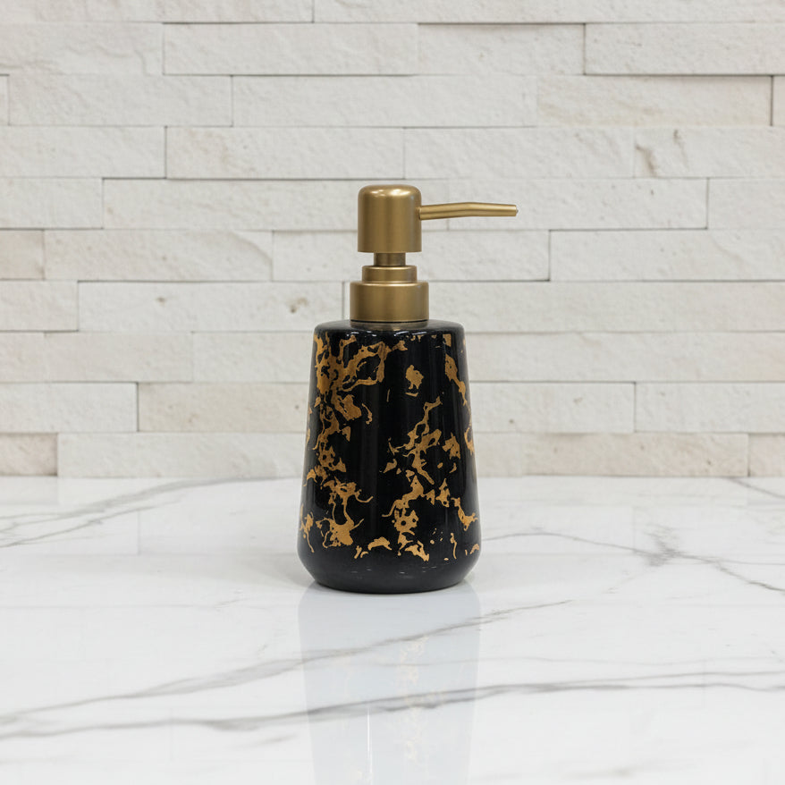 Black & Antique Gold Design Bath Set